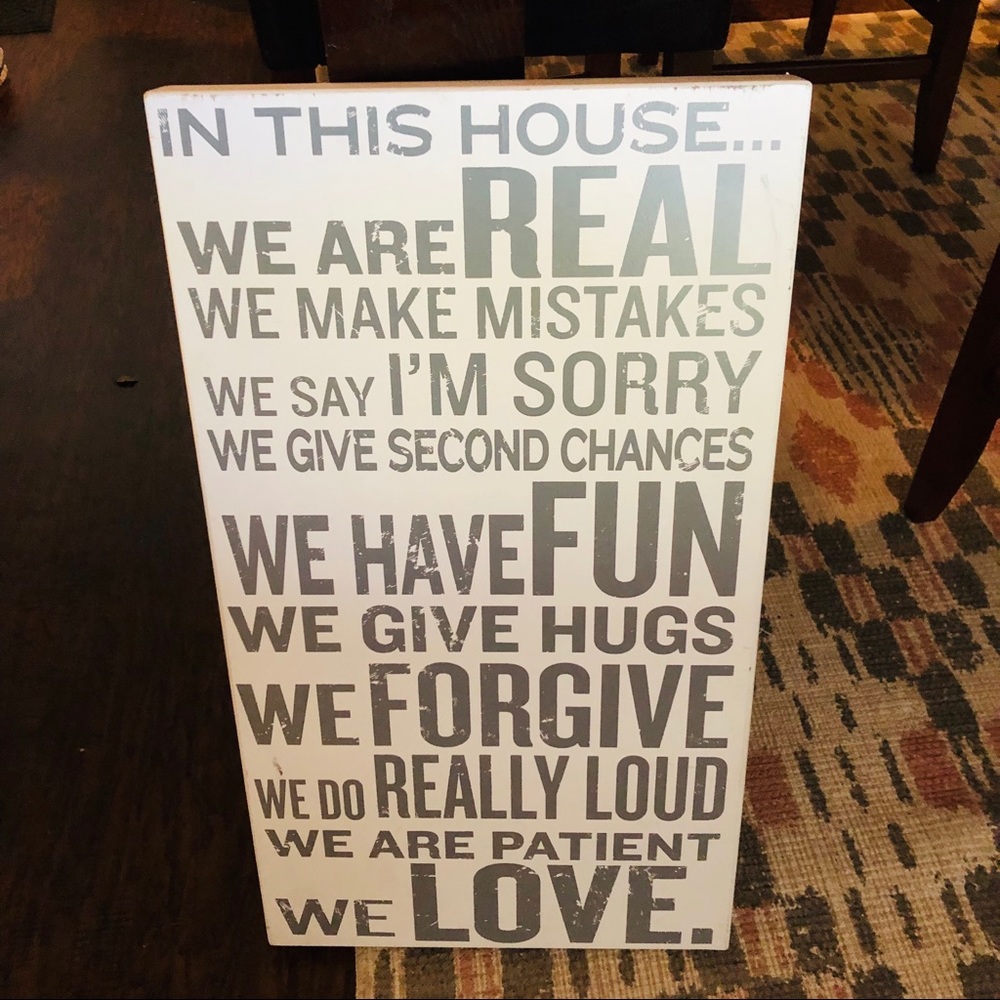 In this House...White Gray Wall Hanging